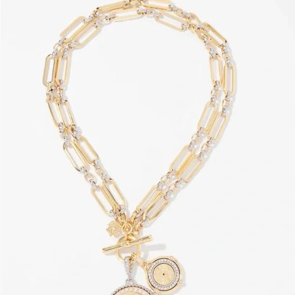 White House Black Market Gold and Silver Pendant Necklace - Picture 3 of 10